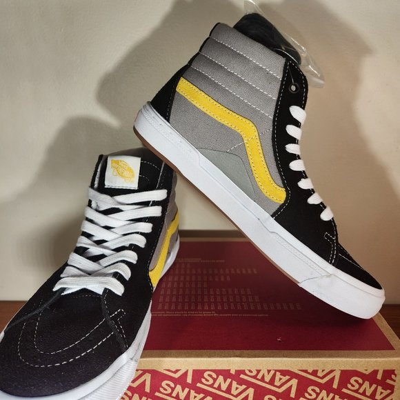 NWT VANS Professional BMX Sk8-Hi Suede/ Canvas Black/ Gray/ Gold Men (8.0) - Picture 1 of 16